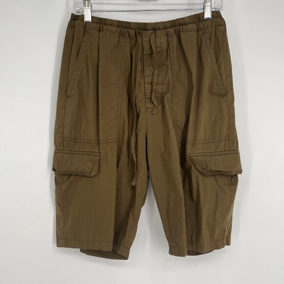 Vince Men's Olive Green Cargo Shorts With Drawstring & Multiple Pockets Size Med - Picture 6 of 7